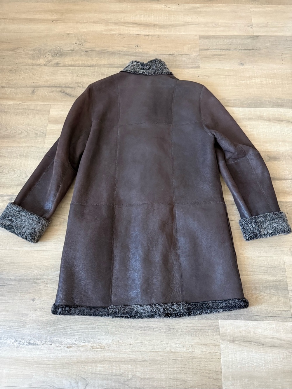 Vintage 90s Dominic Bellissimo Brown Reversible Shearling Coat - Small / Medium - Picture 4 of 8